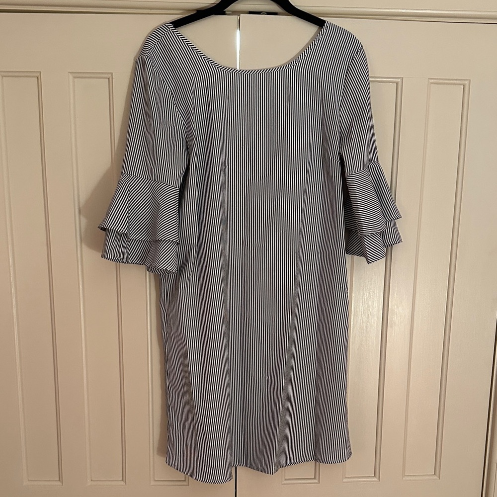 Striped Ruffle Sleeve Dress
